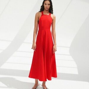 {ZARA} Apron Cross-back Dress